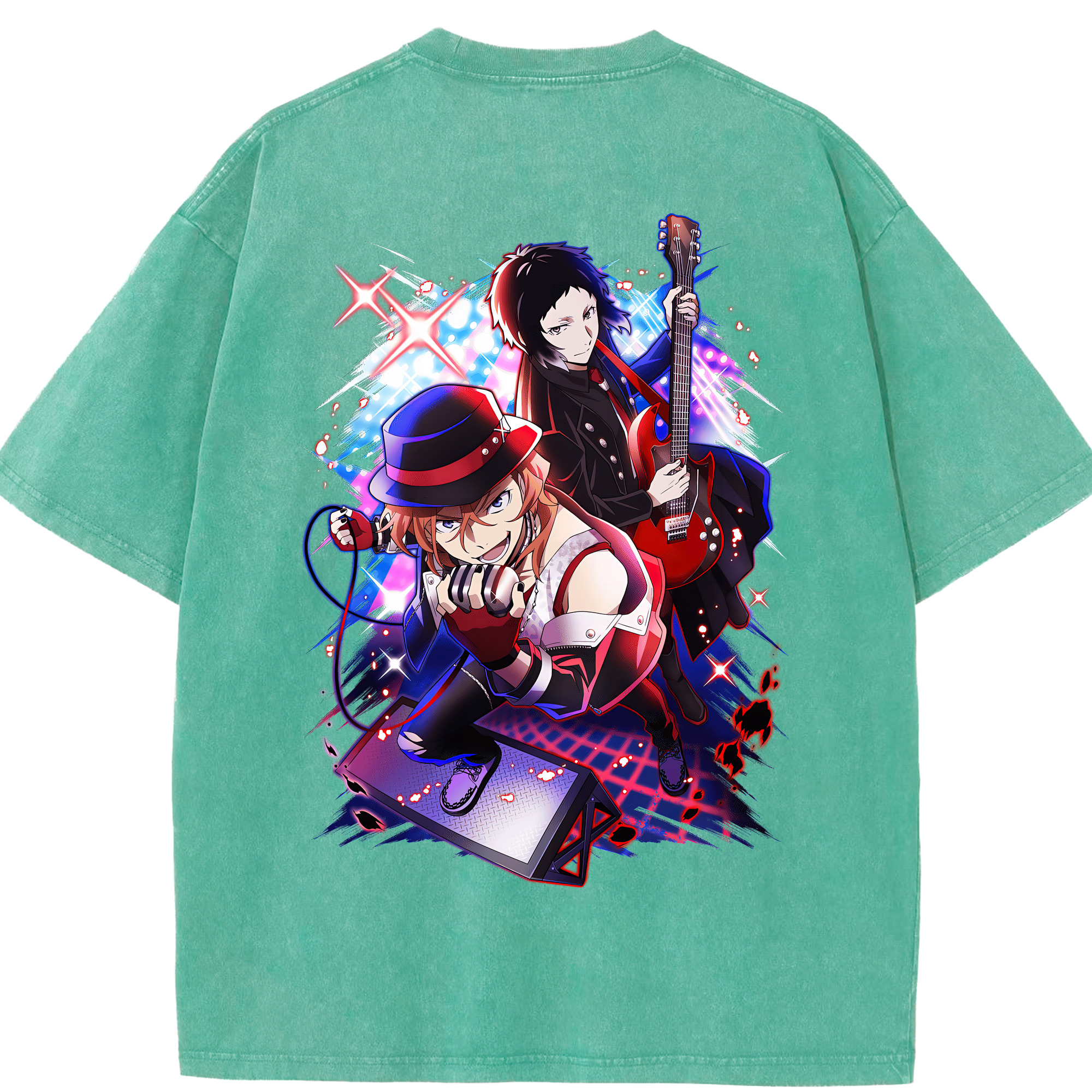 （画像用） 文豪ストレイドッグス Bungo Stray Dogs 綿100% ヴィンテージ風 半袖Tシャツ（背面プリント）